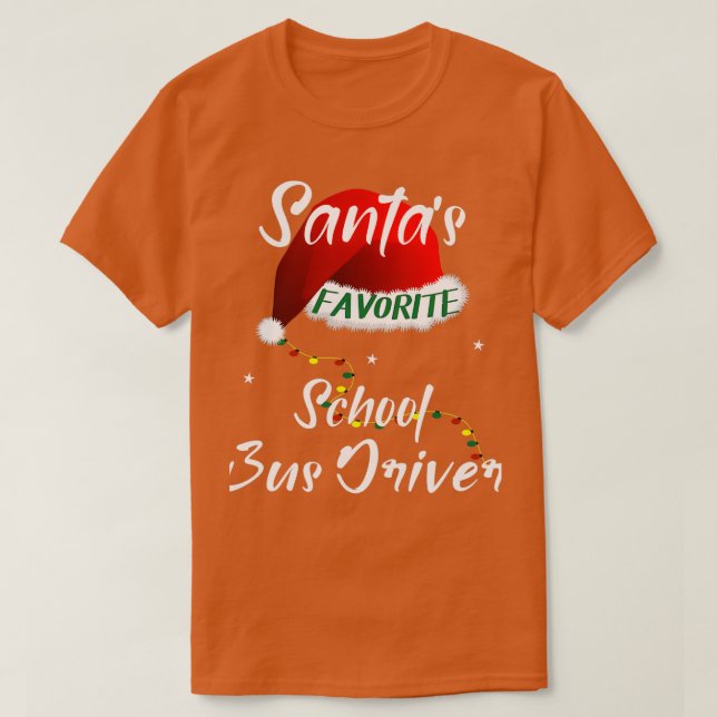 Camiseta Motorista de ônibus escolar favorito do Santas (Frente do Design)