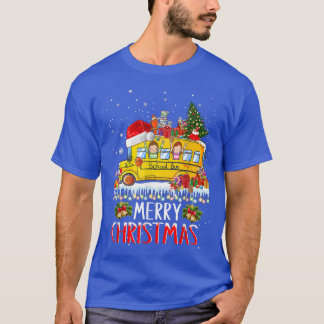 Camiseta Motorista de ônibus escolar Feliz Natal Luzes X