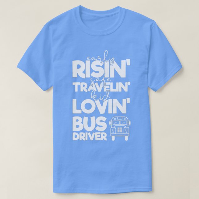 Camiseta Motorista de Ônibus Escolar Presente na Ascensão P (Frente do Design)