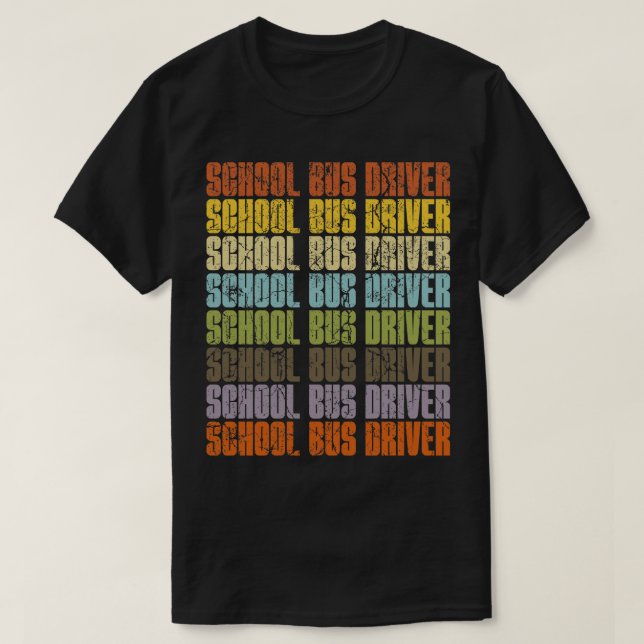Camiseta Motorista de Ônibus Escolar Retro (Frente do Design)
