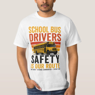 Camiseta Motorista de Ônibus Escolar Retro Segurança em Pri