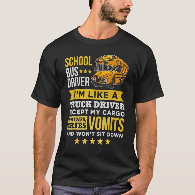 Camiseta Motorista de ônibus escolar Sou como um motorista  (Frente)