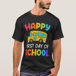 Camiseta Motorista de Ônibus Feliz Primeiro Dia de Aula de