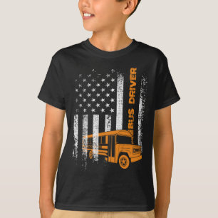 Camiseta Motorista de Ônibus Patriota Usa Bandeira American