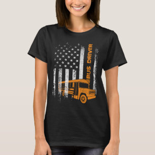 Camiseta Motorista de Ônibus Patriota Usa Bandeira American