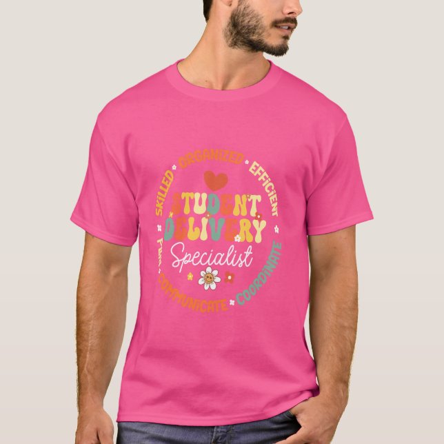 Camiseta Motorista do Groovy Bus Aide de Volta à Apprec do  (Frente)