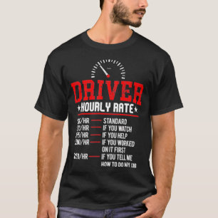Camiseta Motorista Engraçado Tarifa Horária Taxi Chauffeur 