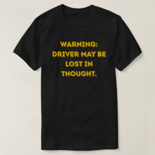 Camiseta Motorista Engraçado Texto Amarelo 