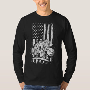 Camiseta Motorista Patriótico de Caminhão Monstro Amante da
