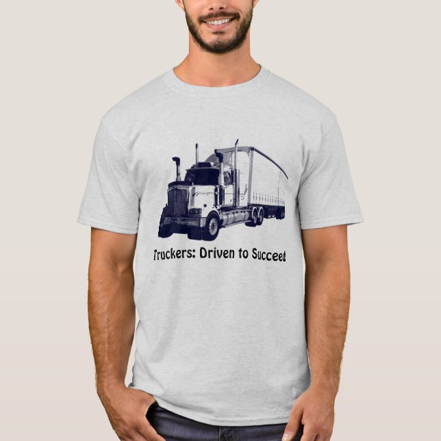 Camiseta Motoristas de caminhão e caminhoneiros pensam posi (Frente)