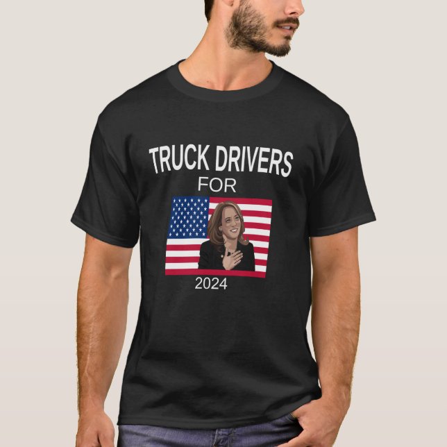 Camiseta Motoristas De Caminhão Kamala Harris Para Liberdad (Frente)