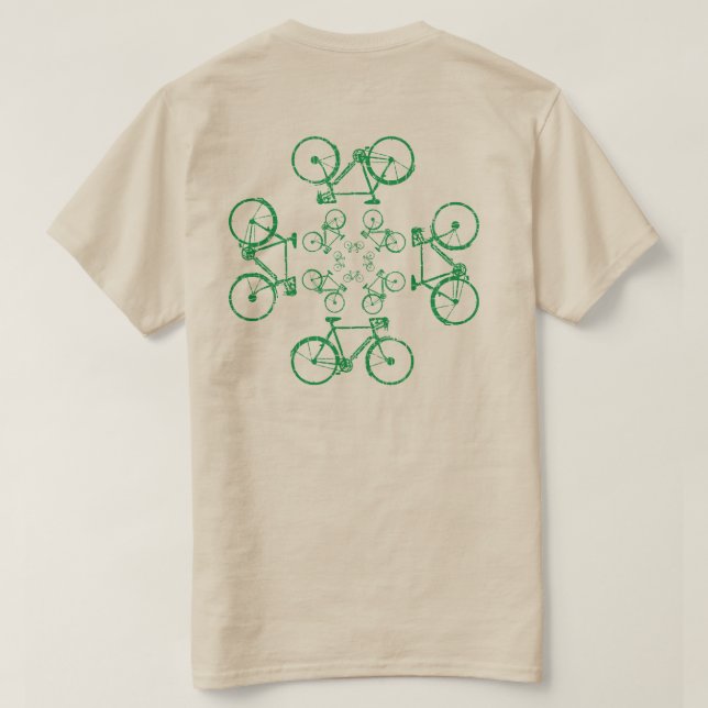 Camiseta Motos verdes de bicicleta (Verso do Design)