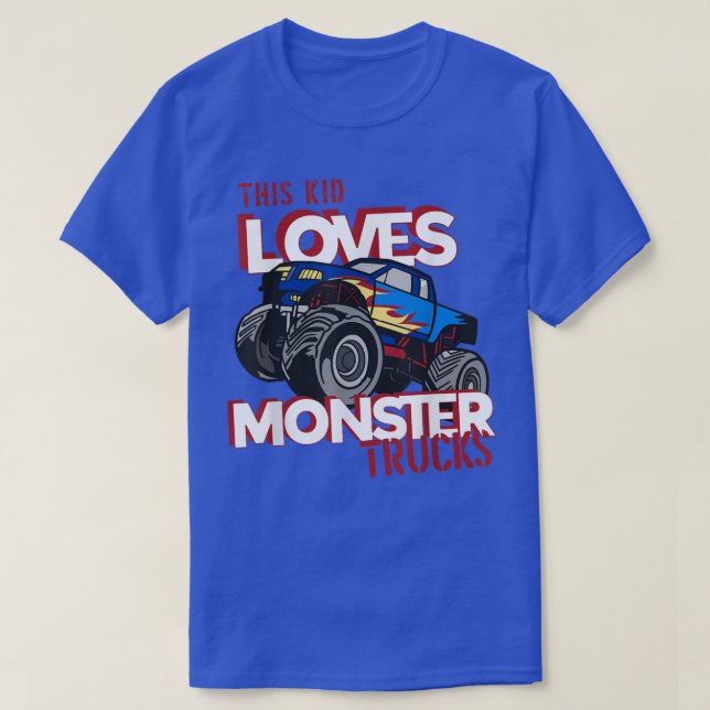 Camiseta Motosport I Trucker Kid I This Kid Love Monster T (Frente do Design)