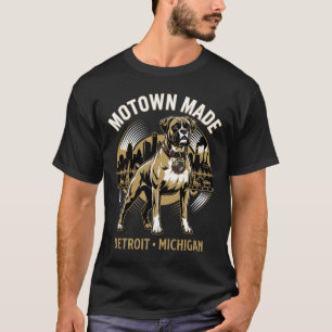 Camiseta Motown Fez Detroit Cachorro Boxer Trabalho & Orgul