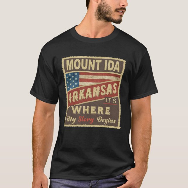 Camiseta MOUNT IDA, AR É onde minha história começa (Frente)