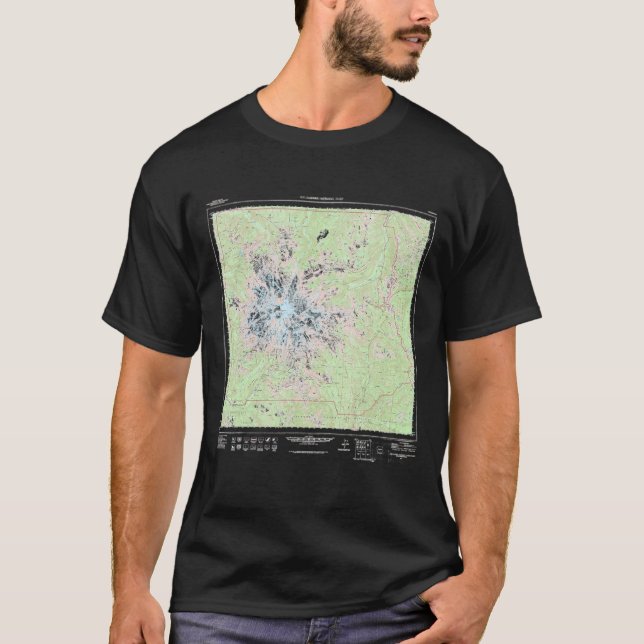 Camiseta Mount Rainier National Park Topographic Map (Frente)