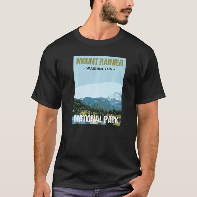 Camiseta Mount Rainier National Park Washington Poster (Frente)