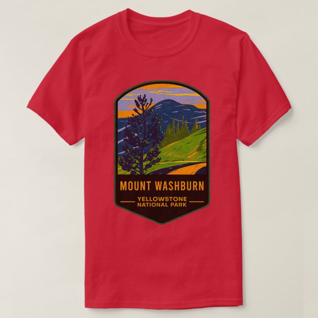 Camiseta Mount Washburn Yellowstone National Park (Frente do Design)