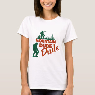 Camiseta "Mountain Babe Bigfoot a Caminhar - Sasquatc Engra