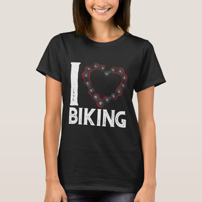 Camiseta Mountain Bike Cycling Bicycle I Love Biking  (Frente)
