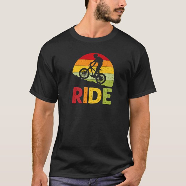 Camiseta Mountain Bike Ride Retro Sunset   (Frente)