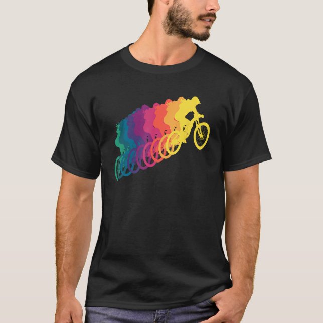 Camiseta Mountain Biking Women Rainbow MTB (Frente)