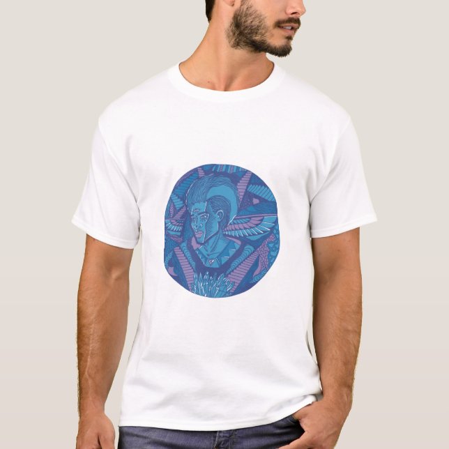Camiseta Mountain Blue Wise Afro King T- (Frente)