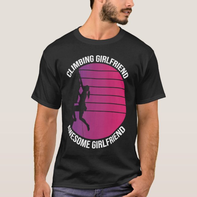 Camiseta Mountain Climbing Rock Climb Climber Girlfriend (Frente)