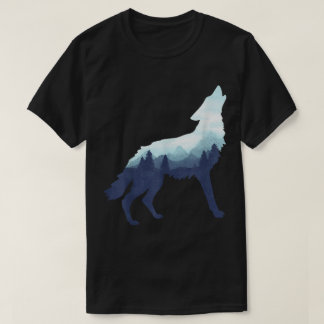 Camiseta Mountain Forest Wolf Silhouette