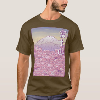 Camiseta Mountain Fuji Yama Japão Sakura Cherry Blossom