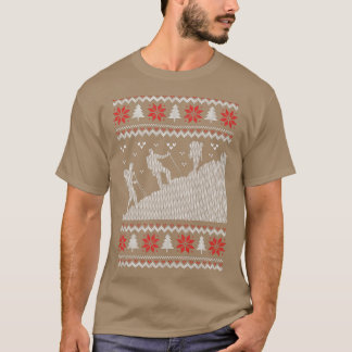 Camiseta Mountain Hiker Ugly Christmas Hiking Xmas Snow Hik