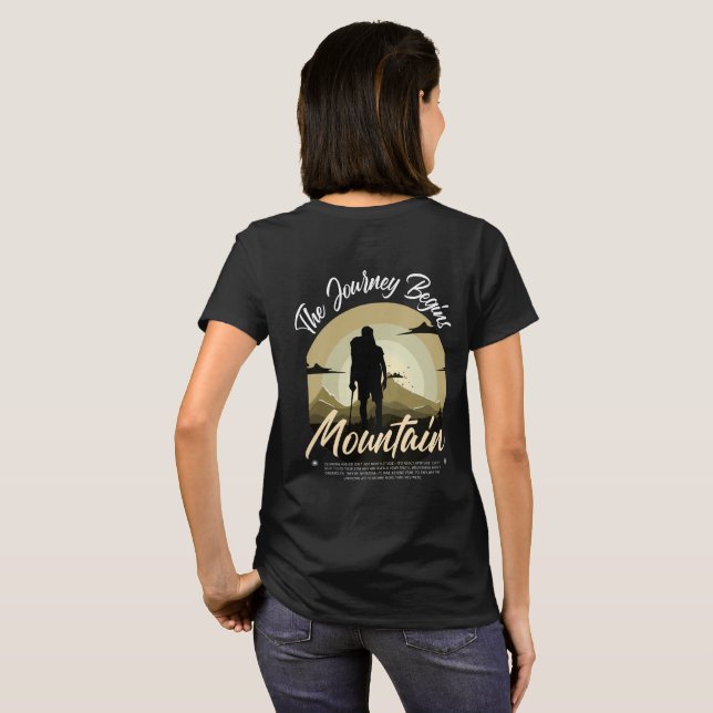Camiseta Mountain Journey T-Shirt – Adventure Begins Hiking (Parte Traseira Completa)