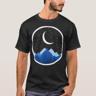 Camiseta Mountain Night Sky Nature Camping Hiking Summer Sh