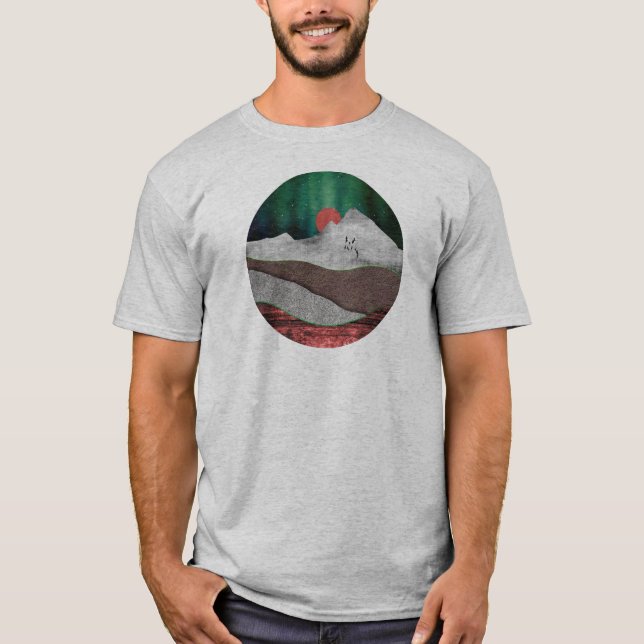 Camiseta Mountain Northern Lights (Frente)