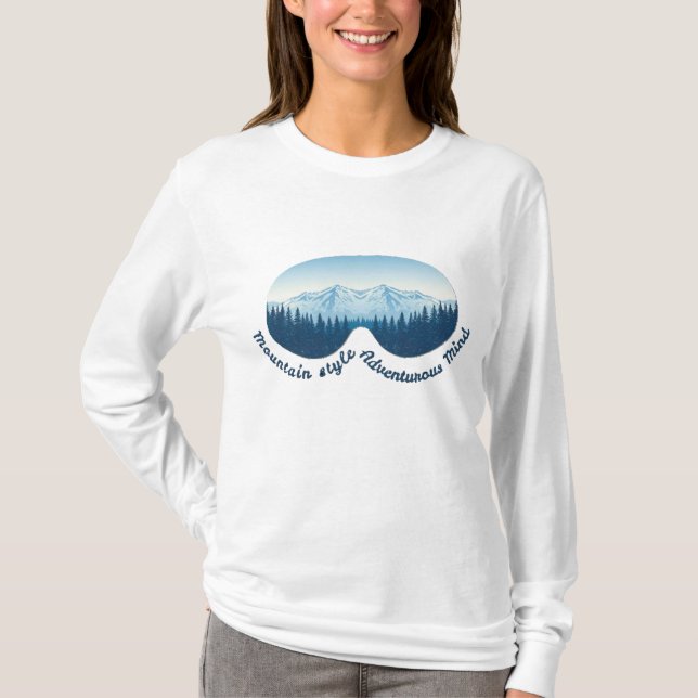 Camiseta Mountain Style, Adventurous Mind – Ski Goggle  (Frente)