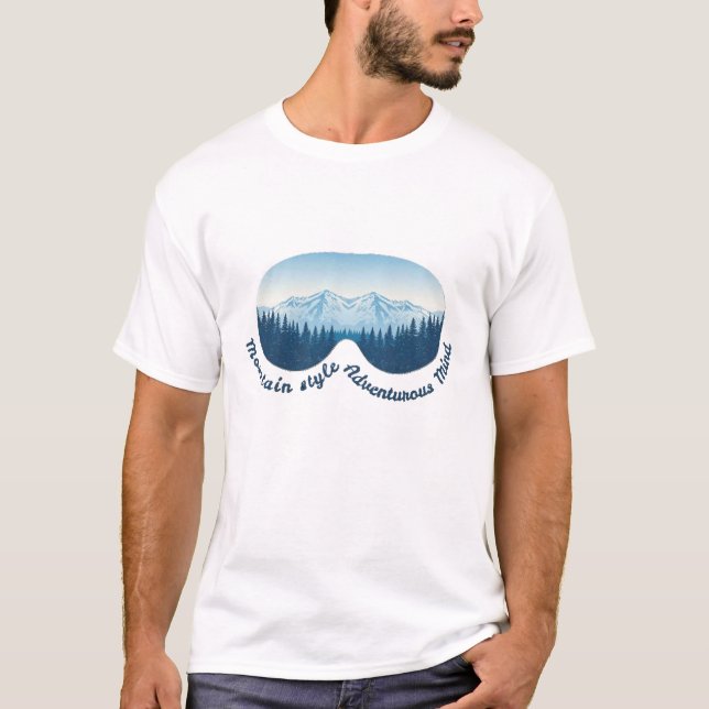 Camiseta Mountain Style, Adventurous Mind: Ski Goggle (Frente)