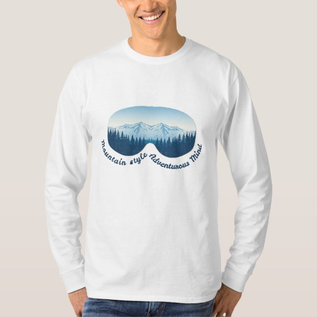 Camiseta Mountain Style, Adventurous Mind: Ski Goggle (Frente)