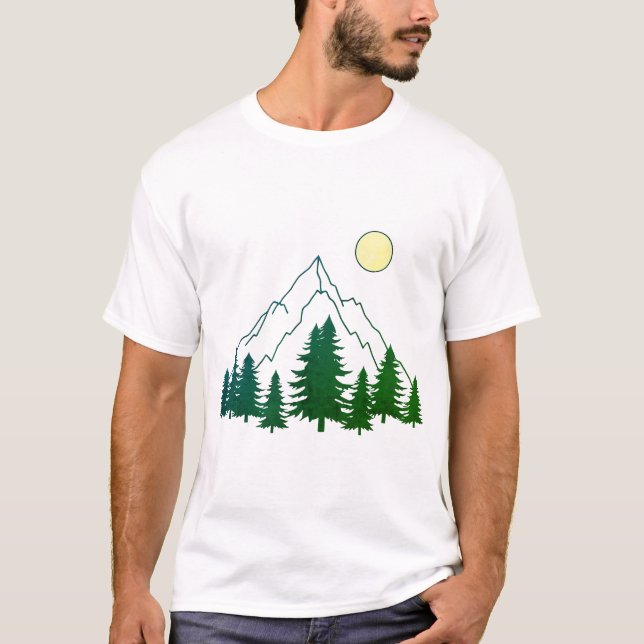 Camiseta Mountain Sunrise Forest T-Shirt (Frente)