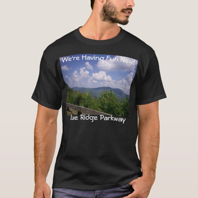 Camiseta Mountain View azul do Parkway de Ridge (Frente)