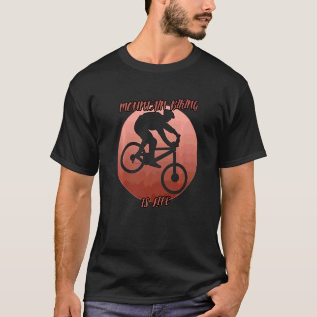 Camiseta Mountainbiking Shadow In A Red Circle (Frente)