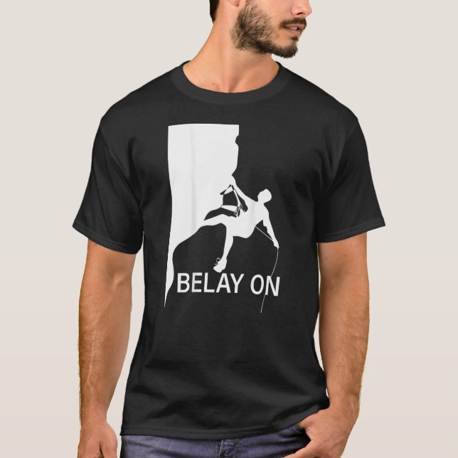 Camiseta Mountaineer Belayer Belay sobre Arte Subterrânea (Frente)