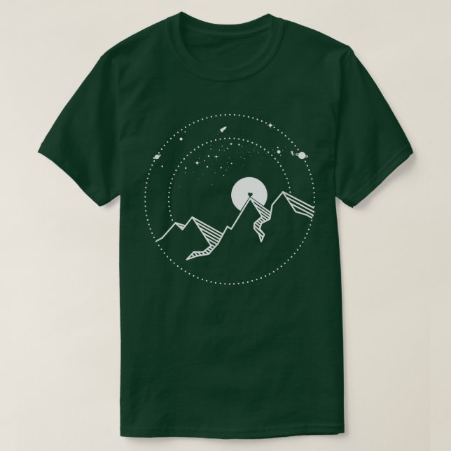 Camiseta Mountains, hiking, space T-Shirt (Frente do Design)