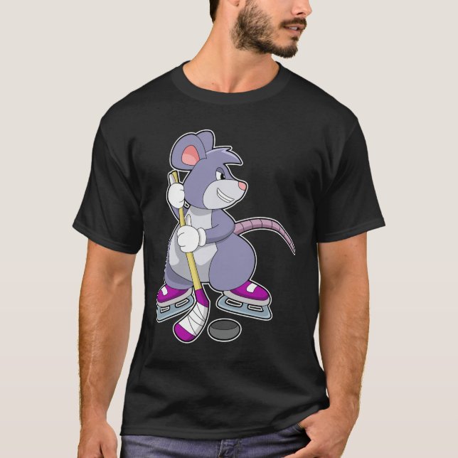 Camiseta Mouse at Ice hockey with Ice hockey stick (Frente)