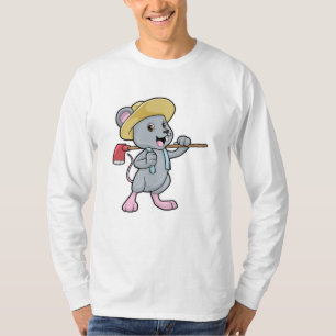 Camiseta Mouse como agricultor com Ax & Hat