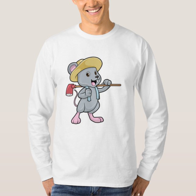 Camiseta Mouse como agricultor com Ax & Hat (Frente)