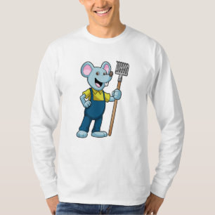 Camiseta Mouse como agricultor com Rake