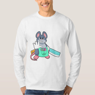 Camiseta Mouse como cabeceira com tesoura e pente