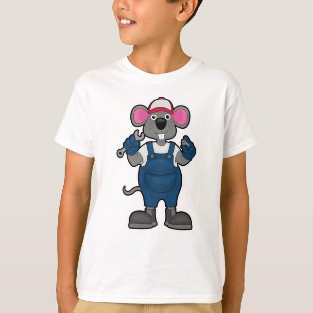Camiseta Mouse como mecânico com parafuso (Frente)