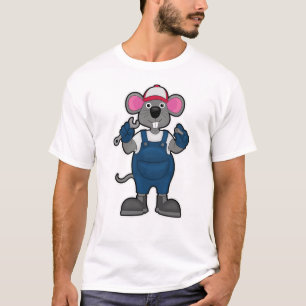 Camiseta Mouse como mecânico com parafuso