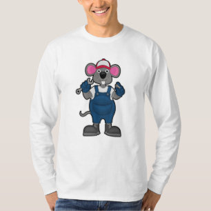 Camiseta Mouse como mecânico com parafuso e descodificador